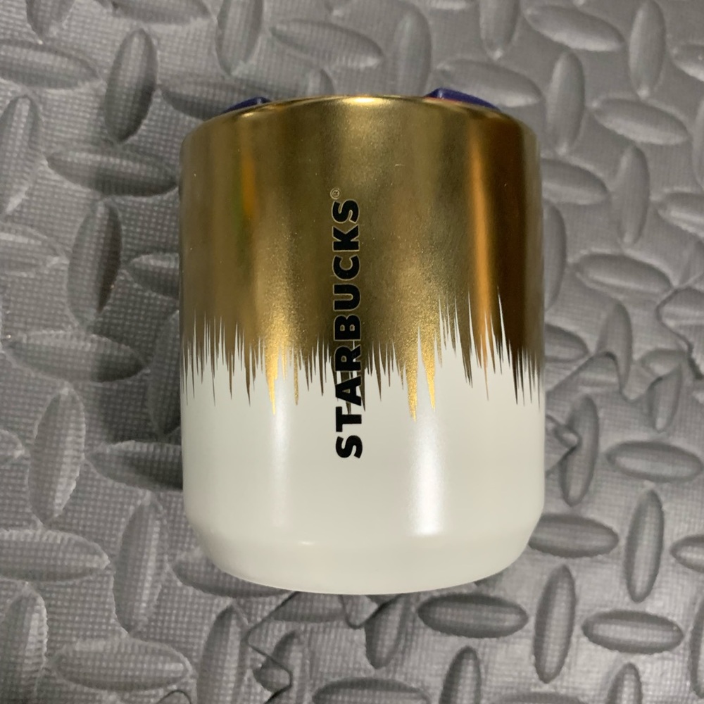 Starbucks Holiday Gold/White Mug Tumbler SET (2)